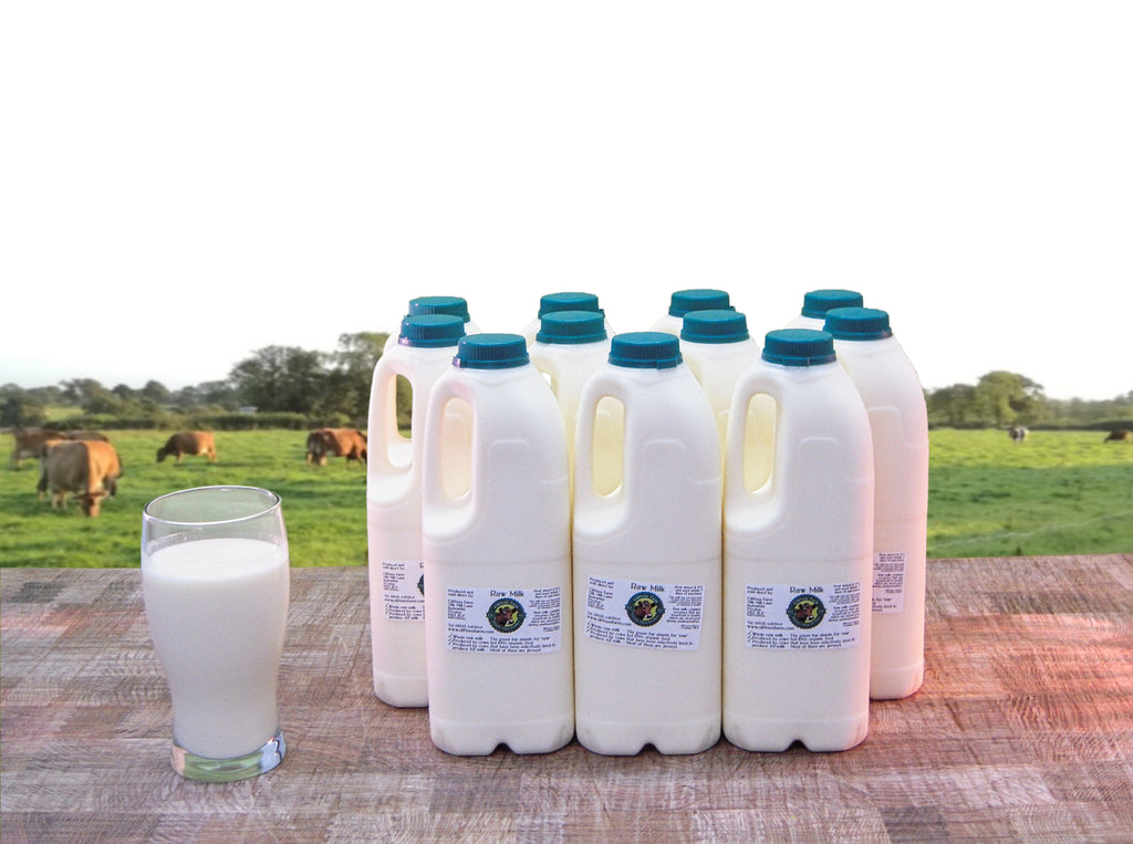 11 bottles of raw milk (22 pints / 12.5 litres)